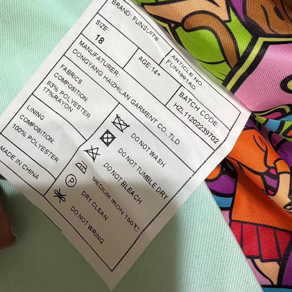 FunSuits Scooby-Doo Mystery‎ Machine Mint Green Blazer Women Size 18 NWT